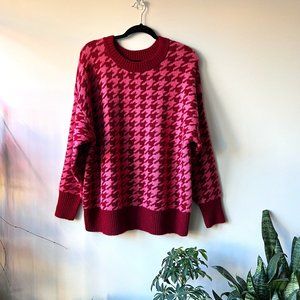 New Without Tags Target AVA & VIV Berry-Colored Houndstooth Plus Size Sweater